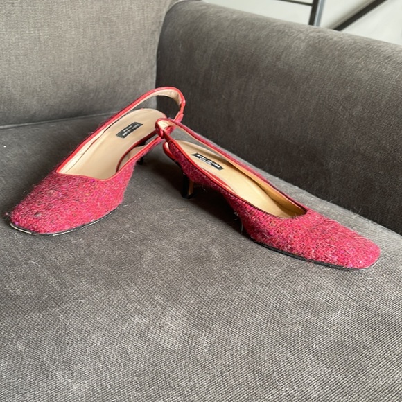 Kate Spade Tweed Slingback Shoes sz 7B - Picture 2 of 7